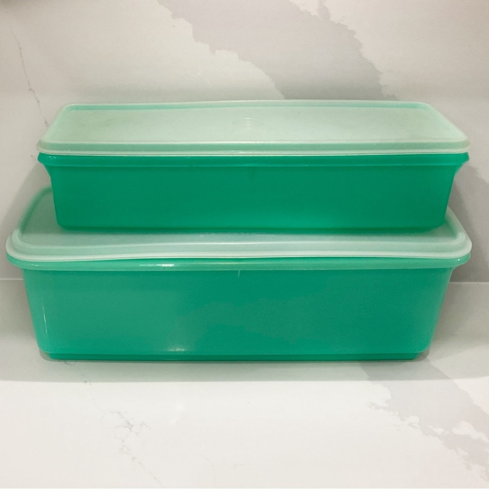 Vintage Tupperware Jadite Produce Celery Keepers Large & Small  782-6 & 892-1